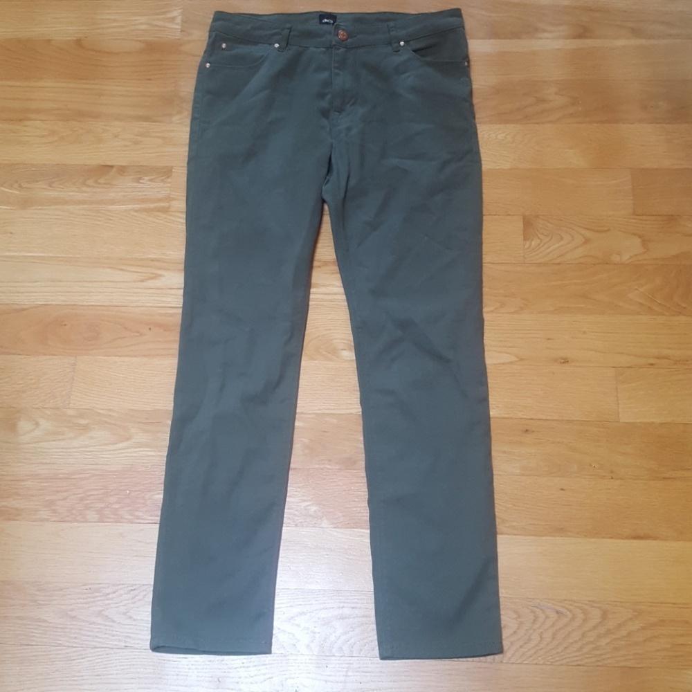 ASOS high waist olive skinny jeans